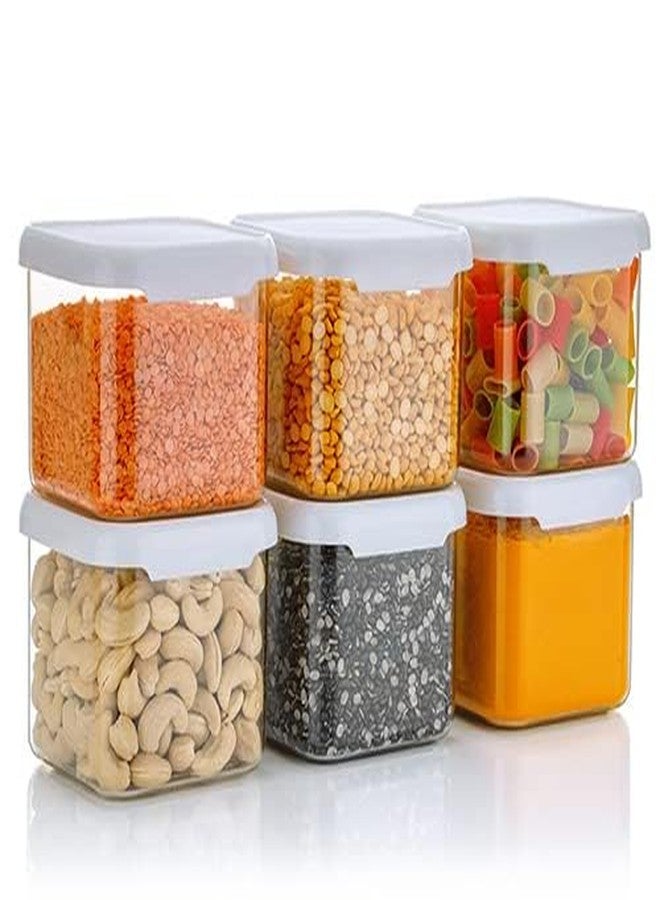 مجموعة علب تخزين بلاستيكية غير قابلة للكسر من نيكسيوم، مكونة من 6 قطع (500 مل، أبيض)...